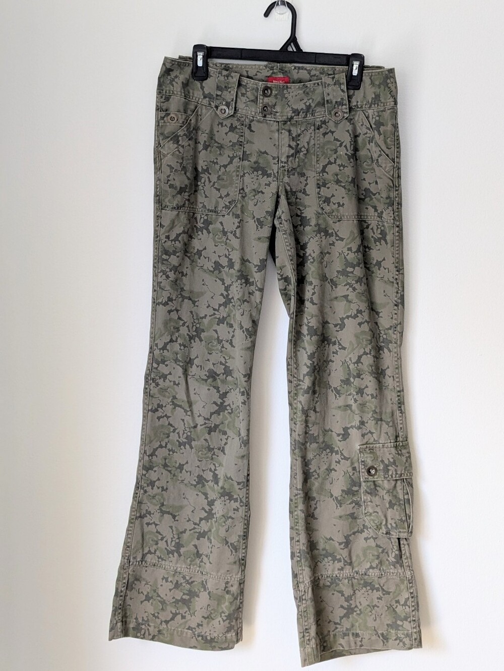 Y2K Vintage Mossimo Floral Camo Low Waist  Cargo Flare Pants